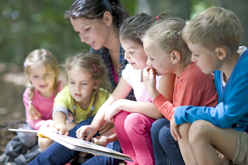 Guided Reading Session with Kids