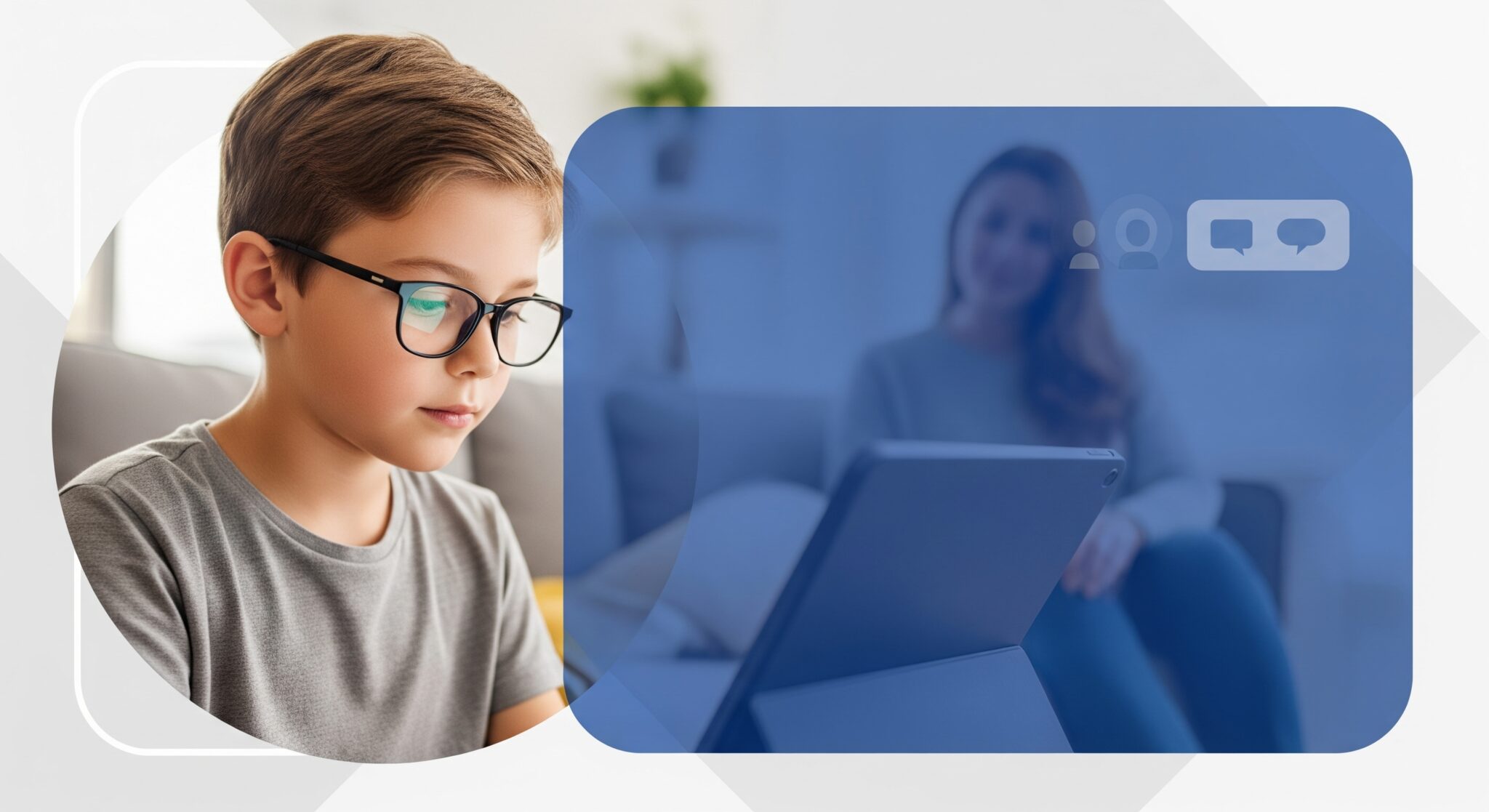 Boy engaged with a tablet for reading growth in kids